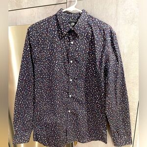 H&M Slim Fit Patterned Button-Up Shirt - Medium